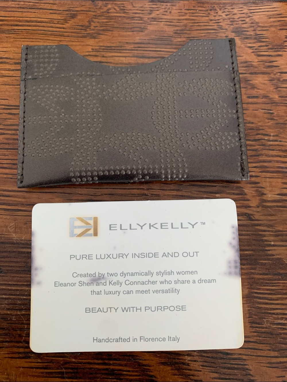 Textured Black Leather Card Sleeve